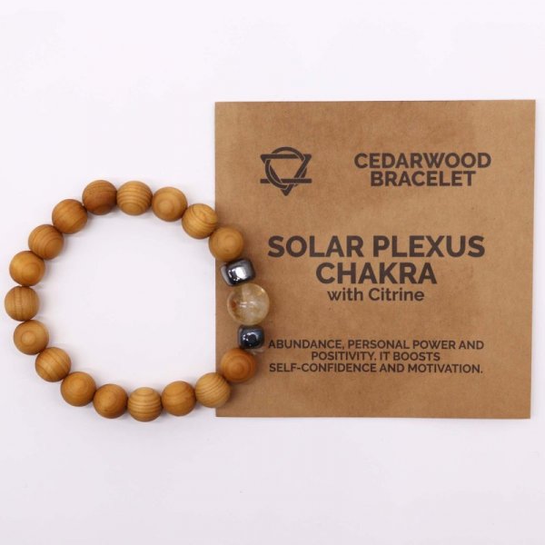 (image for) Cedarwood Solar Plexus Chakra Bangle with Citrine