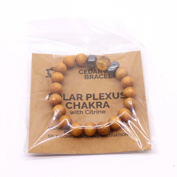(image for) Cedarwood Solar Plexus Chakra Bangle with Citrine