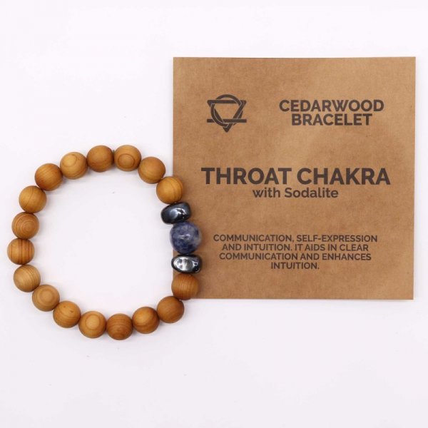 (image for) Cedarwood Throat Chakra Bangle with Sodalite