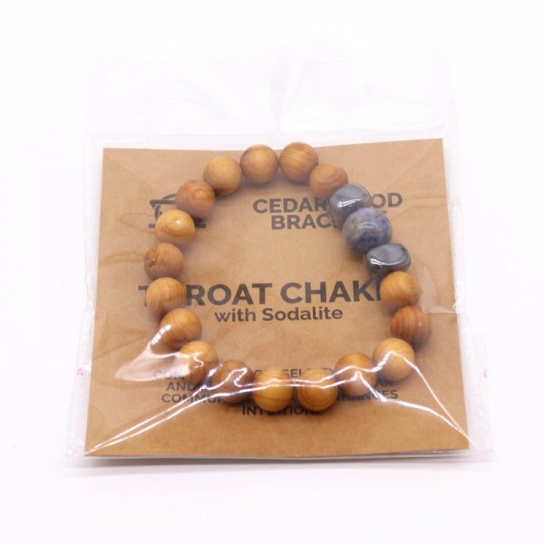 (image for) Cedarwood Throat Chakra Bangle with Sodalite