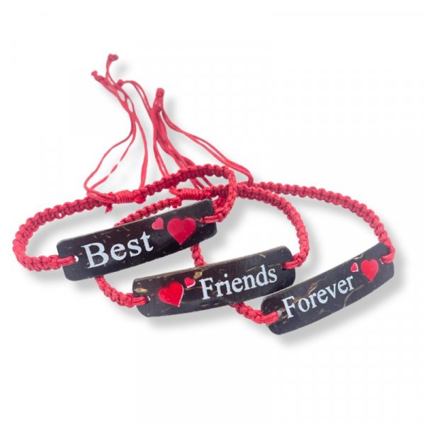 (image for) Handmade Friendship Bracelets - Friends Coconut Print (asst)