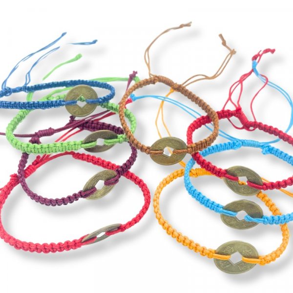 (image for) Handmade Friendship Bracelets - Lucky Friends Feng Shui Coin (asst)