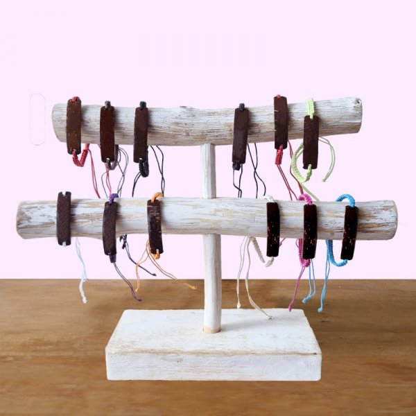 (image for) Handmade Friendship Bracelets - Unprinted Custom ready Coconut (asst)