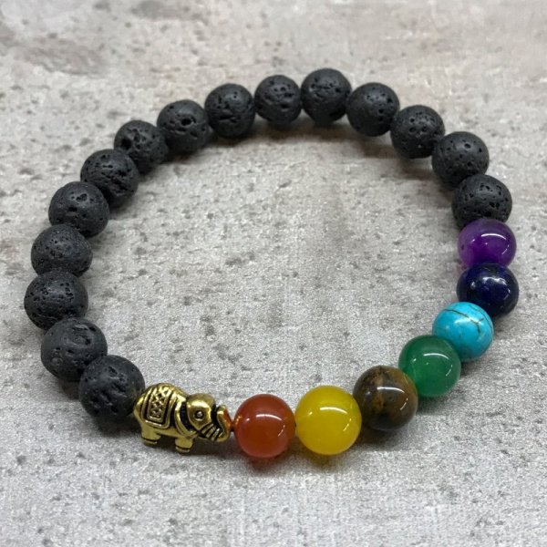 (image for) Lava Stone Bracelet - Elephant Chakra