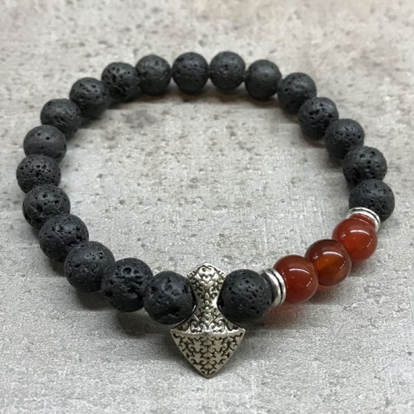 (image for) Lava Stone Bracelet - Axe-head Carnelian