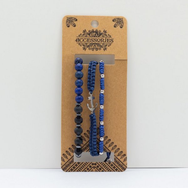 (image for) Mens Premium Bracelet Sets - Med Set Blues (asst)