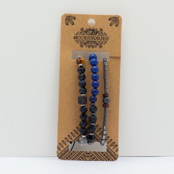 (image for) Mens Premium Bracelet Sets - Med Set Blues (asst)