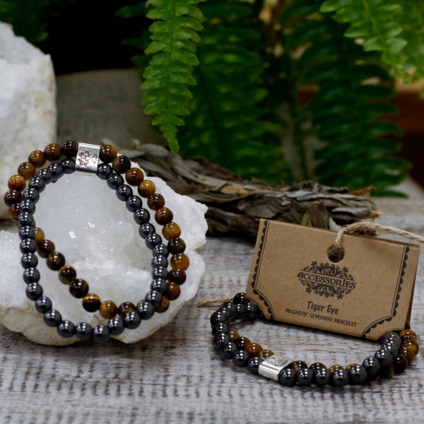 (image for) Magnetic Gemstone Bracelet - Tiger Eye