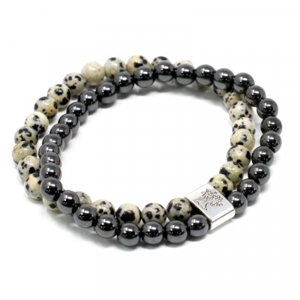 (image for) Magnetic Gemstone Bracelet - Dalmation Jasper