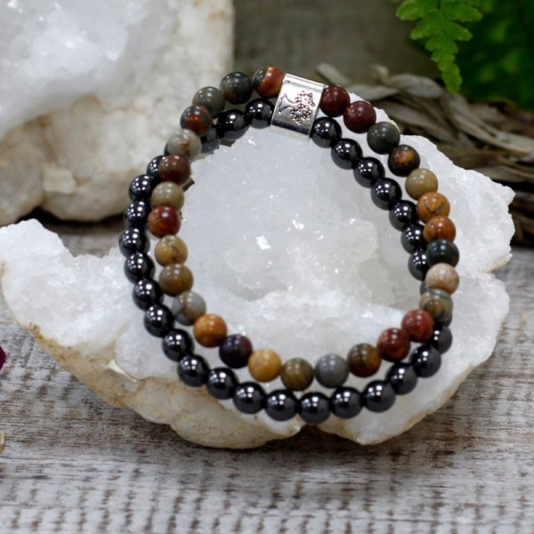 (image for) Magnetic Gemstone Bracelet - Picasso Jasper