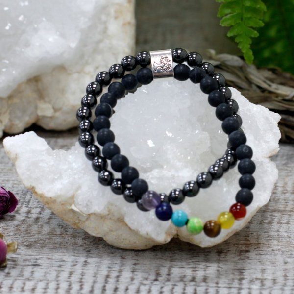 (image for) Magnetic Gemstone Bracelet - Black Stone Chakra