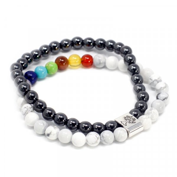 (image for) Magnetic Gemstone Bracelet - White Howlite Chakra