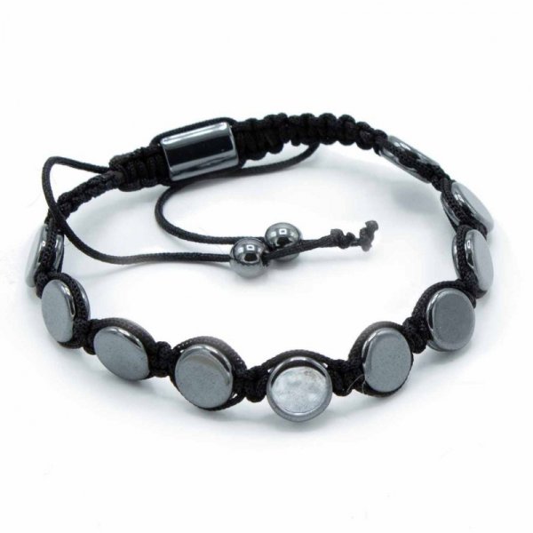 (image for) Magnetic Hematite Shamballa Bracelet - Round Flats