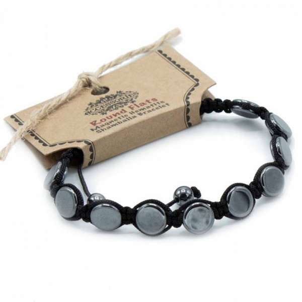(image for) Magnetic Hematite Shamballa Bracelet - Round Flats