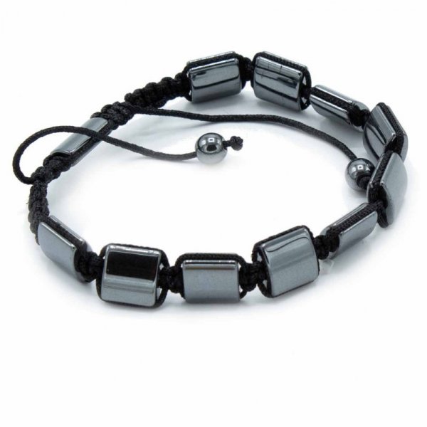(image for) Magnetic Hematite Shamballa Bracelet - Double Cuboids