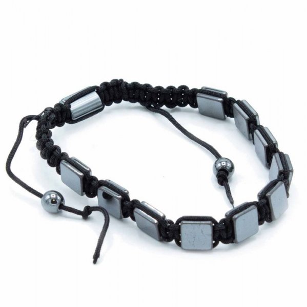 (image for) Magnetic Hematite Shamballa Bracelet - Flat Cubes