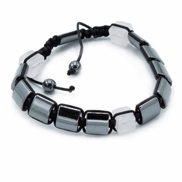 (image for) Magnetic Hematite Shamballa Bracelet - Rose Cuboids