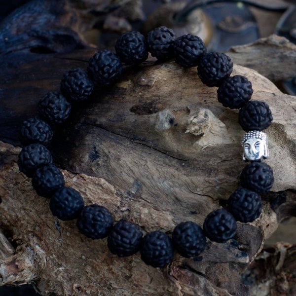 (image for) Rudraksha Buddah Bangle Mala - Dark
