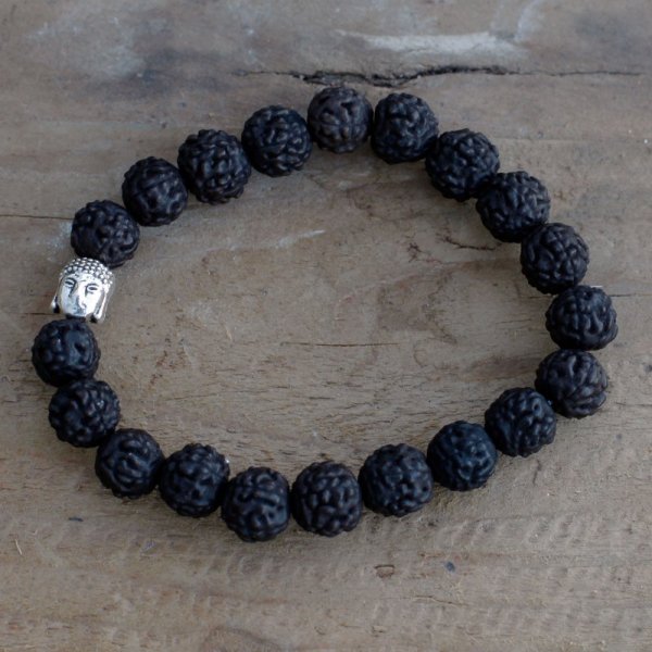 (image for) Rudraksha Buddah Bangle Mala - Dark