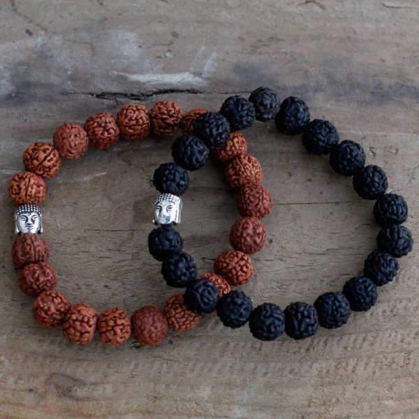 (image for) Rudraksha Buddah Bangle Mala - Dark