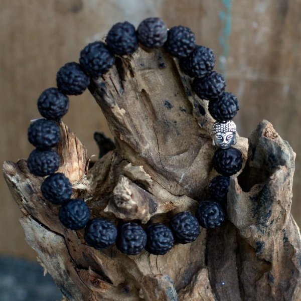 (image for) Rudraksha Buddah Bangle Mala - Dark