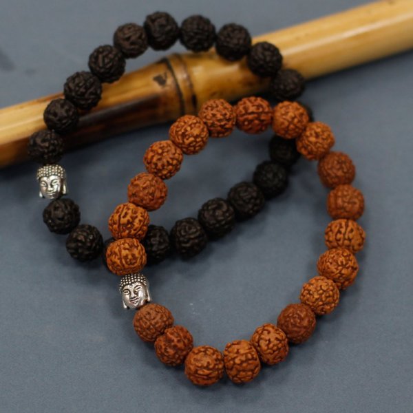 (image for) Rudraksha Buddah Bangle Mala - Dark