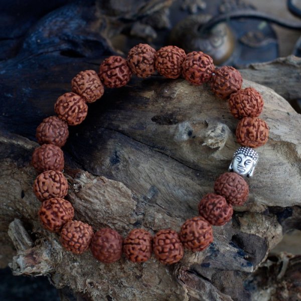 (image for) Rudraksha Buddah Bangle Mala - Brown