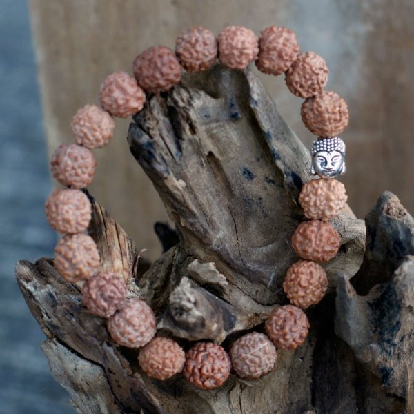 (image for) Rudraksha Buddah Bangle Mala - Brown
