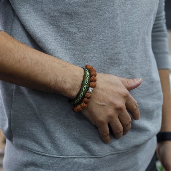 (image for) Rudraksha Buddah Bangle Mala - Brown