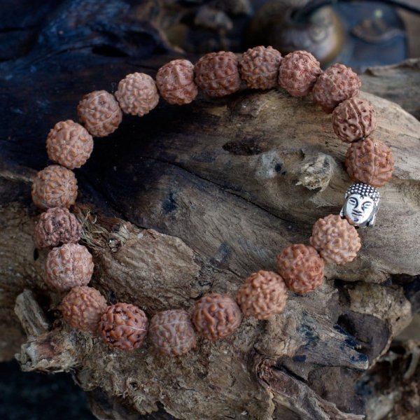 (image for) Rudraksha Buddah Bangle Mala - Natural
