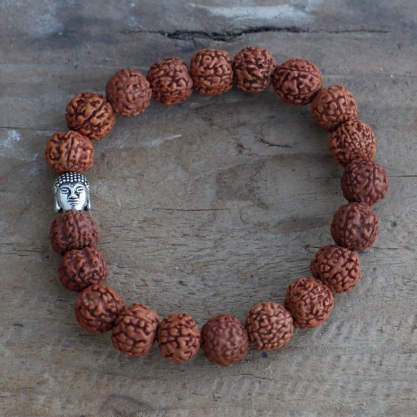 (image for) Rudraksha Buddah Bangle Mala - Natural