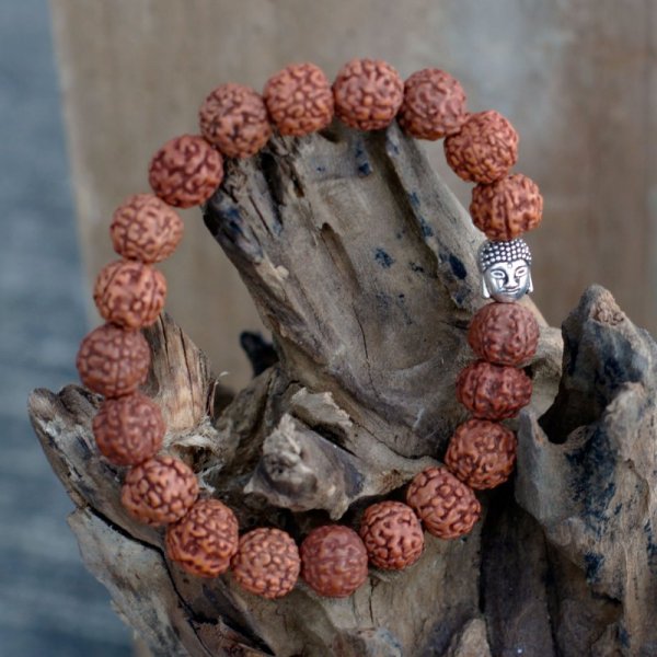 (image for) Rudraksha Buddah Bangle Mala - Natural