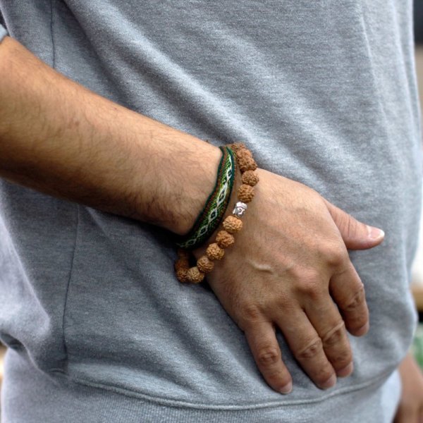 (image for) Rudraksha Buddah Bangle Mala - Natural
