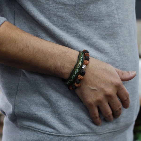 (image for) Rudraksha Buddah Bangle Mala - Mix