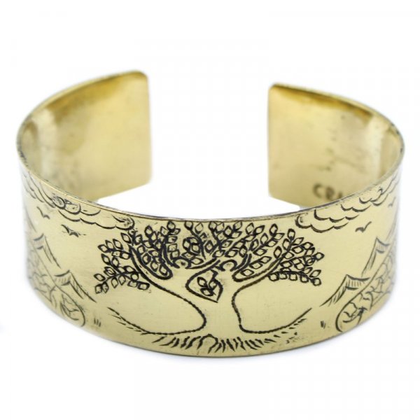 (image for) Brass Tibetan Mantra Bracelet - Tree of Life