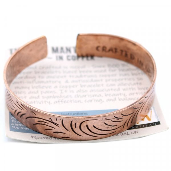 (image for) Copper Tibetan Bracelet - Wide Tribal Swirls
