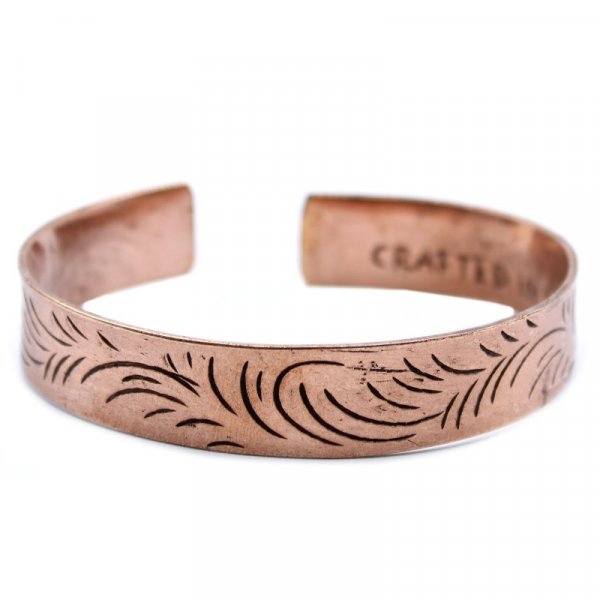 (image for) Copper Tibetan Bracelet - Wide Tribal Swirls