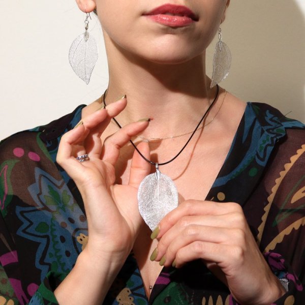 (image for) Earrings - Bravery Leaf - Silver