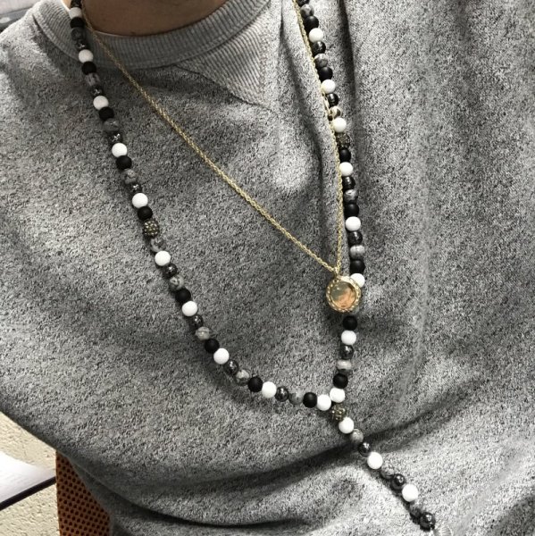 (image for) Angel Wing / Multi Beads Gemstone Necklace