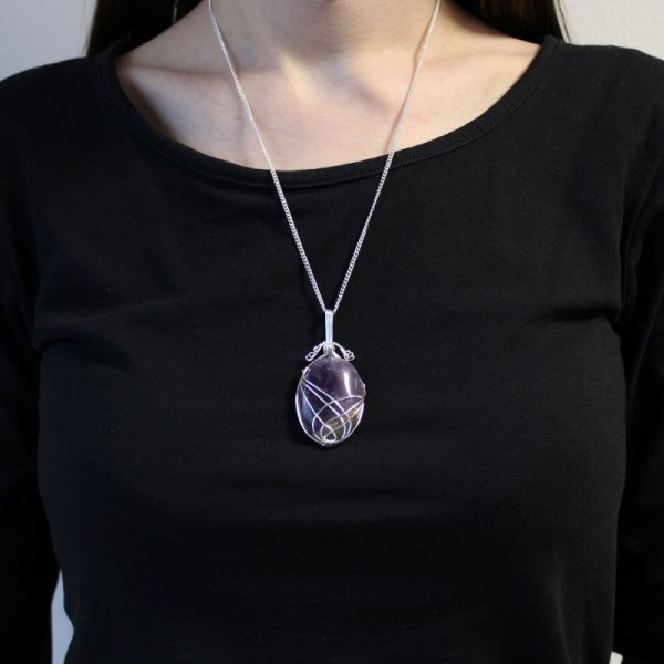 (image for) Swirl Wrapped Gemstone Necklace - Amethyst