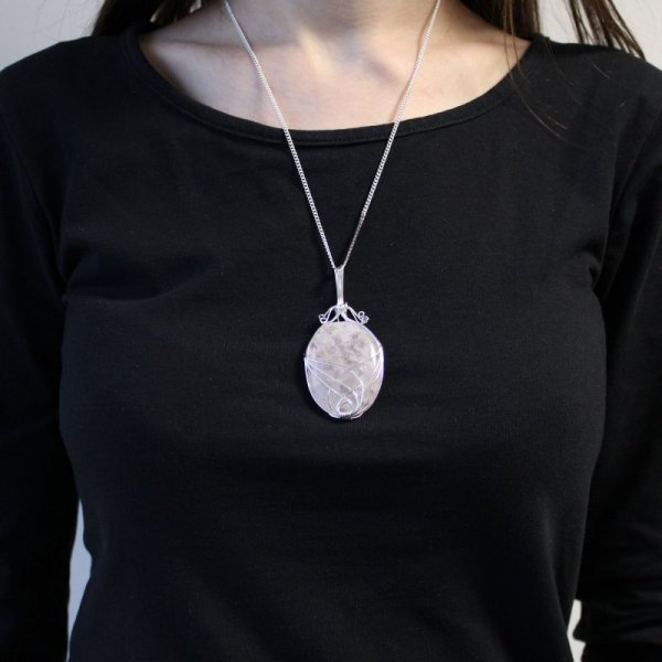(image for) Swirl Wrapped Gemstone Necklace - Opalite