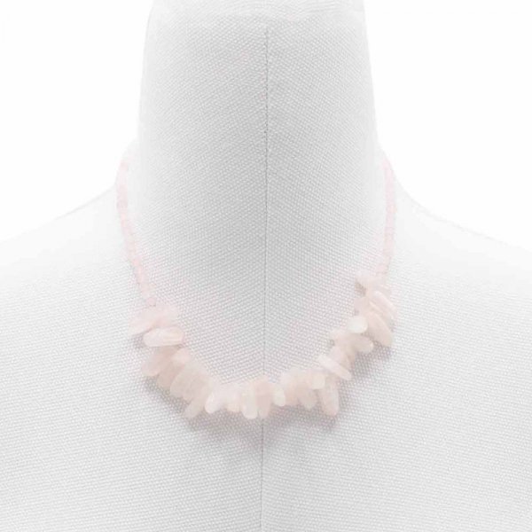 (image for) Longstone Gem Necklace - Rose Quartz