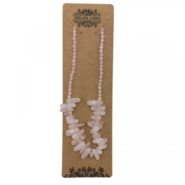 (image for) Longstone Gem Necklace - Rose Quartz