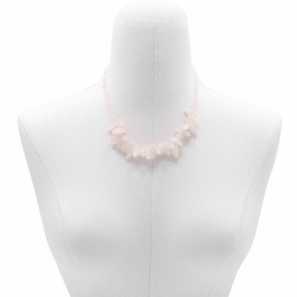 (image for) Longstone Gem Necklace - Rose Quartz