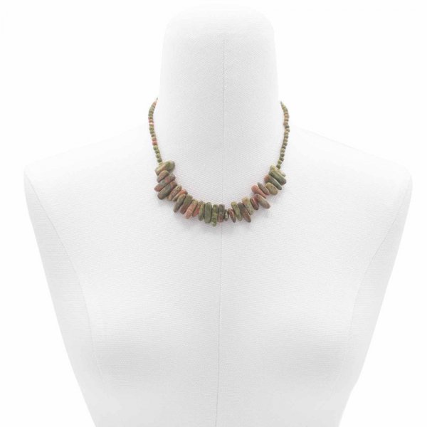 (image for) Longstone Gem Necklace - Unakite