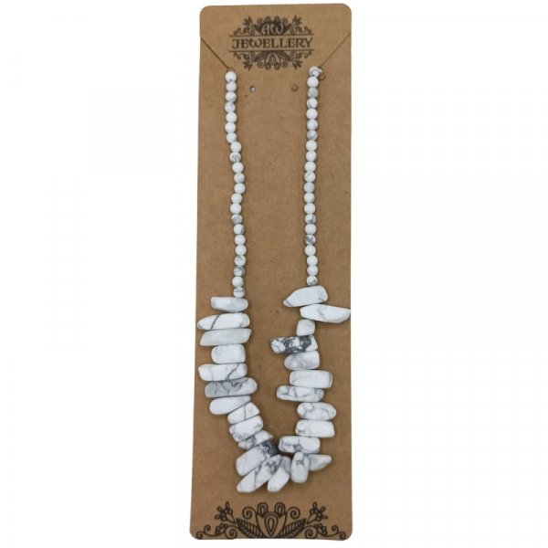 (image for) Longstone Gem Necklace - White Jasper