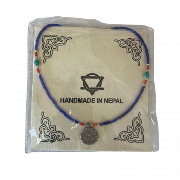 (image for) Nepalese Extra Fine Gem Necklace - Blue Onyx & Tree of Life
