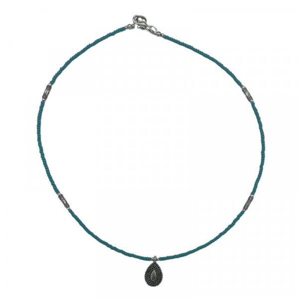 (image for) Nepalese Extra Fine Gem Necklace - Turquoise & Teardrop
