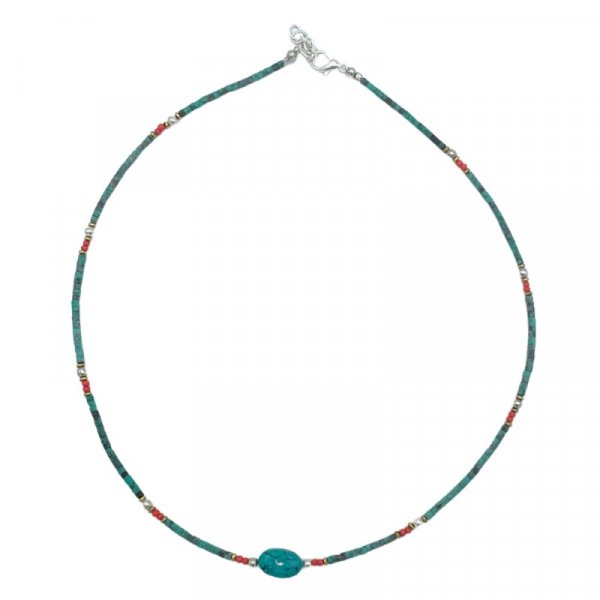 (image for) Nepalese Extra Fine Gem Necklace - Turquoise Stone & Beads