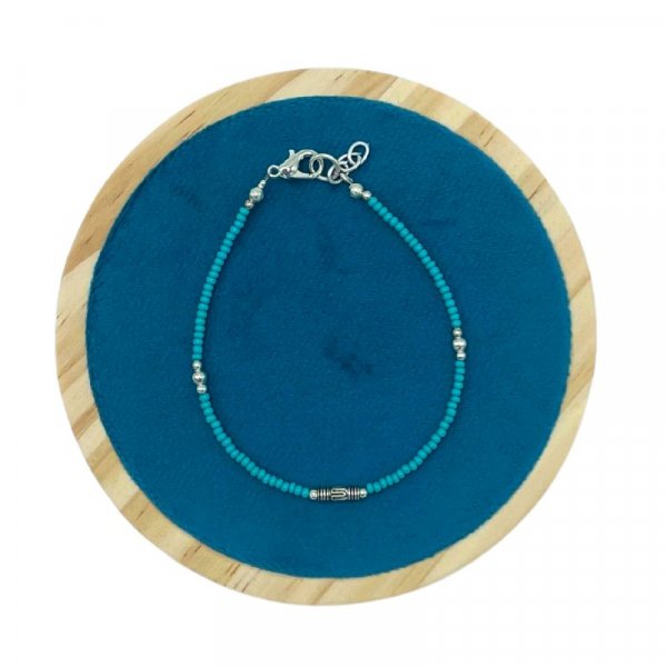 (image for) Nepalese Extra Fine Gem Bracelet - Turquoise & Teardrop